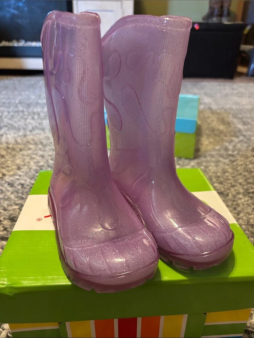 Kids' Glitter Purple Rain Boots by (unspecified)